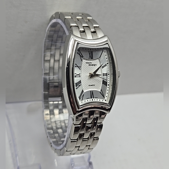 Womens Steel By Design QVC Swiss Watch Silver Tone Classic Bracelet New Battery